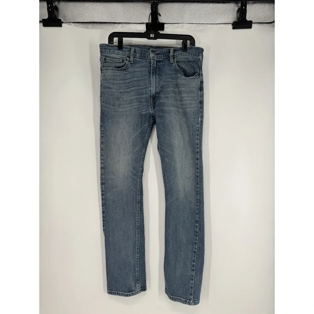 Levis Slim Fit Straight Leg 513 Jeans Mens 36x30 Blue Denim Cotton Light Wash